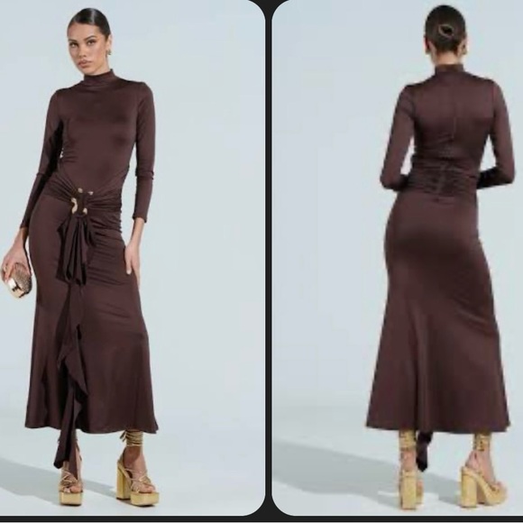AKIRA Dresses & Skirts - New Akira THE BEST ONE YET BROWN MAXI DRESS